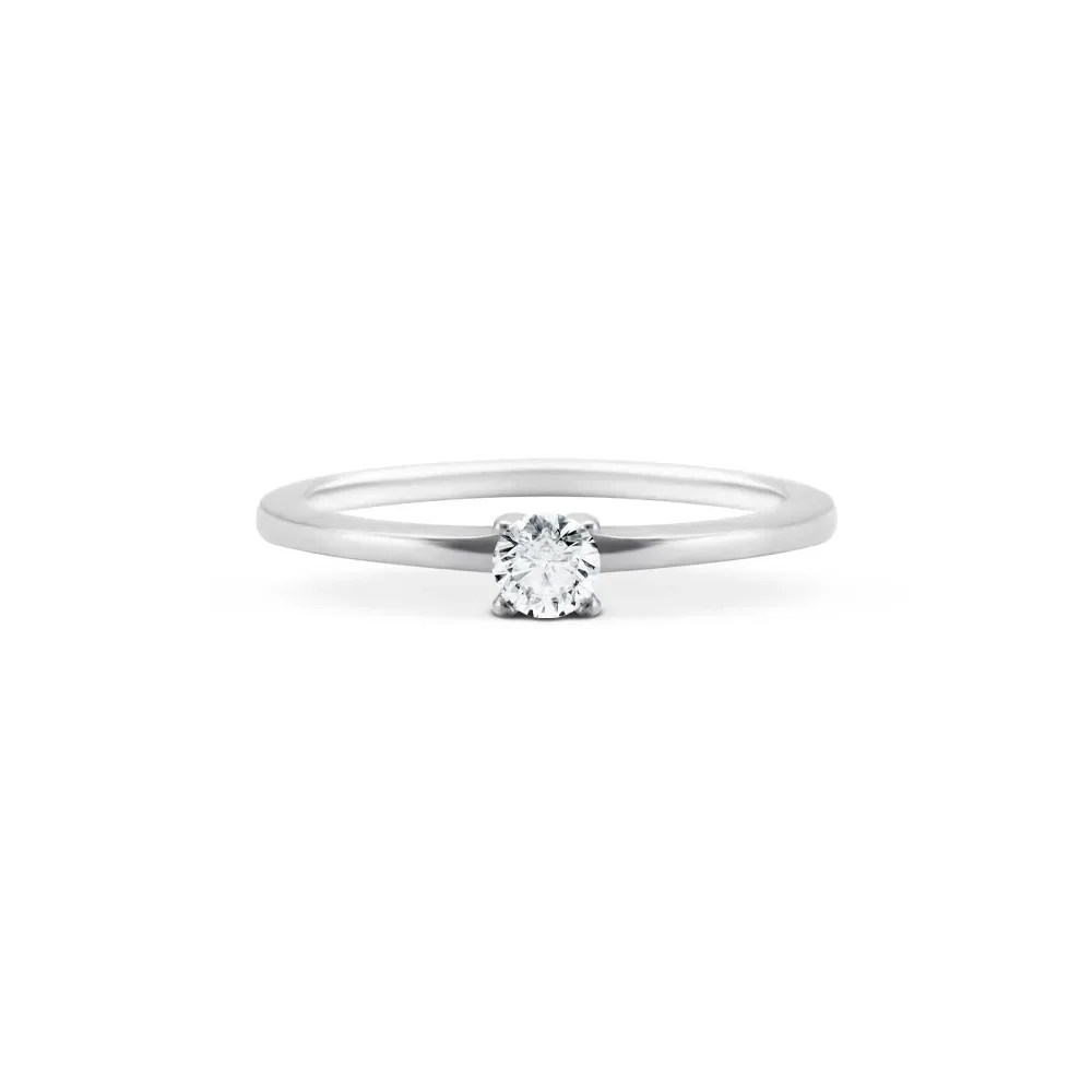 Anel Solitário Classic em Ouro Branco 18k com Diamante 0,20ct