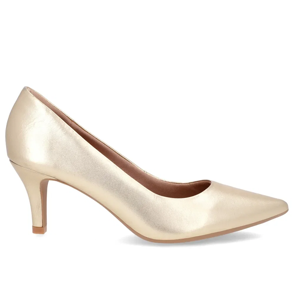 Scarpin Prata Velha Salto Fino Couro — imagem 1