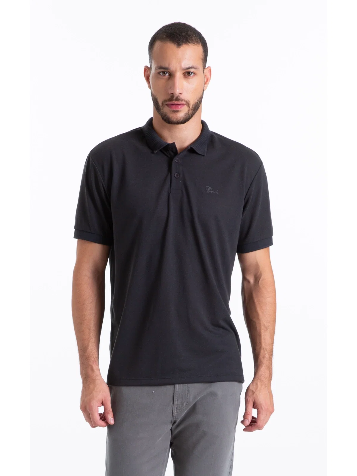 Polo Malha Crepe Ellus Original Preto — imagem 1