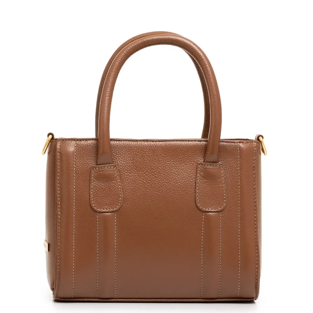 Bolsa Tiracolo Couro Estruturada Caramelo — imagem 1