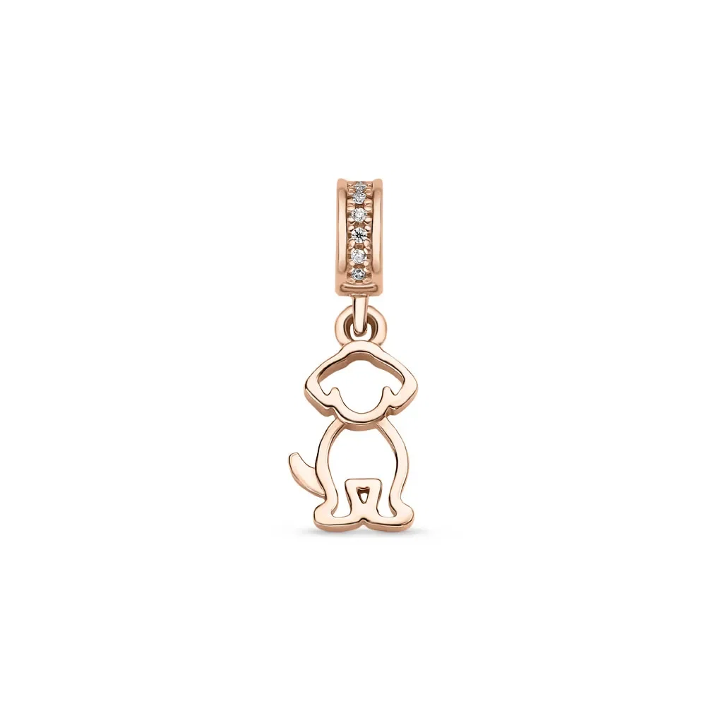 Pingente Life Lili em Liga Rosé com Banho de Ouro Rosé 18k e Pedras Incolores — imagem 1