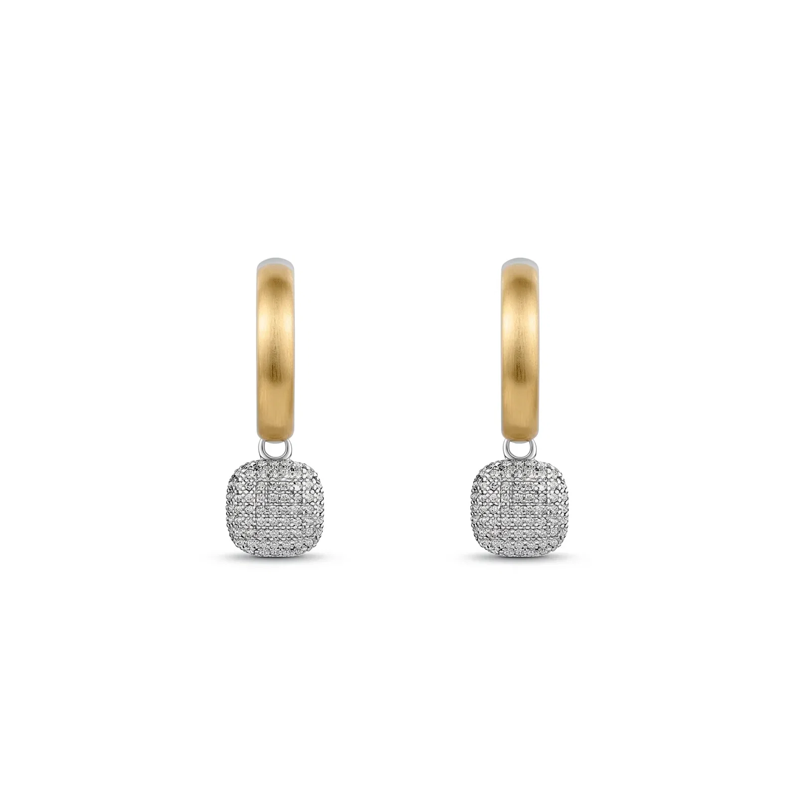 Argola Capri em Prata 925 e Ouro Amarelo 18k com Diamantes 0,62 ct, 28,90 mm